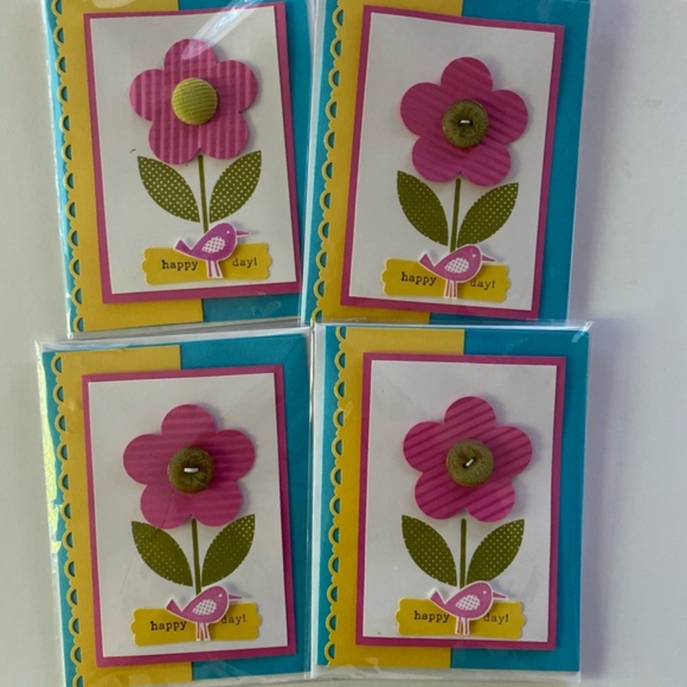 STAMPIN UP HANDMADE BIRTHDAY CARD SET OF 4 - HAPPY BIRD DAY